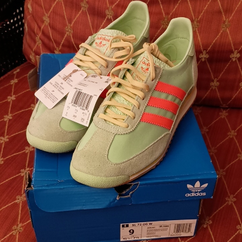 Adidas SL 72 OG Mint and Coral Sneakers